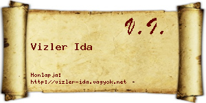 Vizler Ida névjegykártya